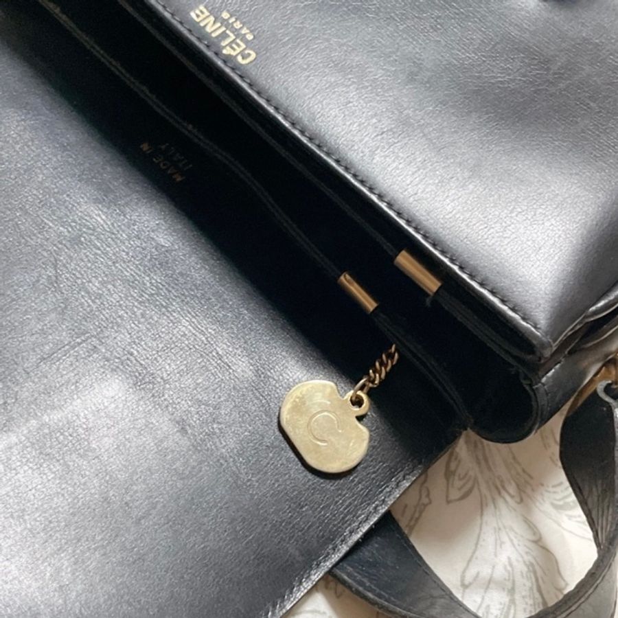 Celine 凱旋門海軍藍肩背包 *Vintage中古商品-8