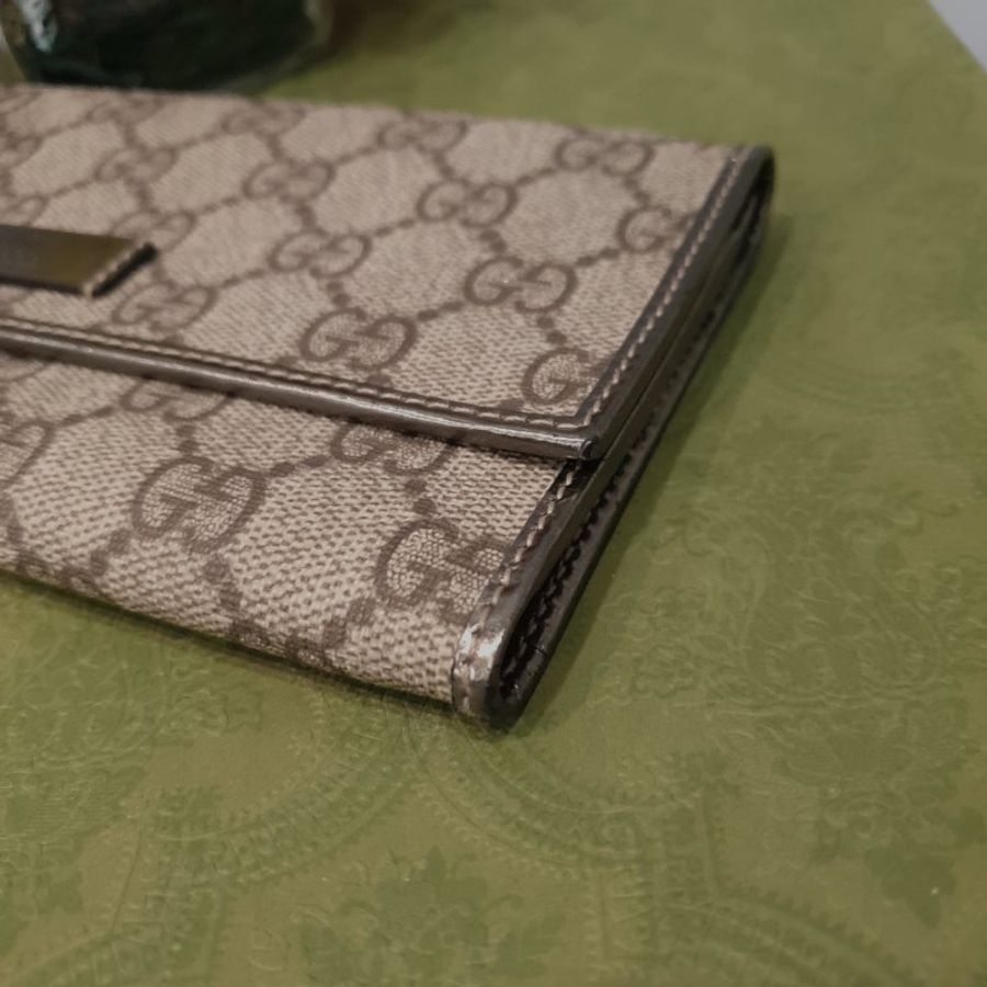 GUCCI 古馳 經典老花 防水布 二折長夾/皮夾-3