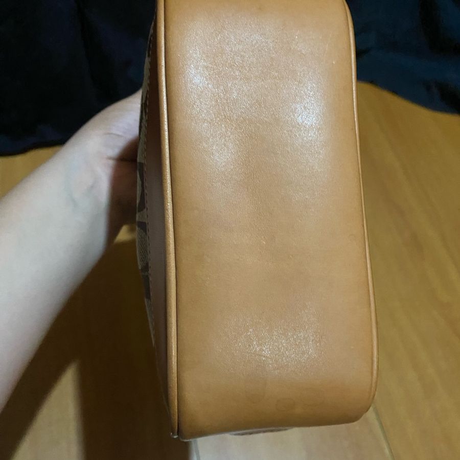 Coach老花帆布拼接皮革小手提-4