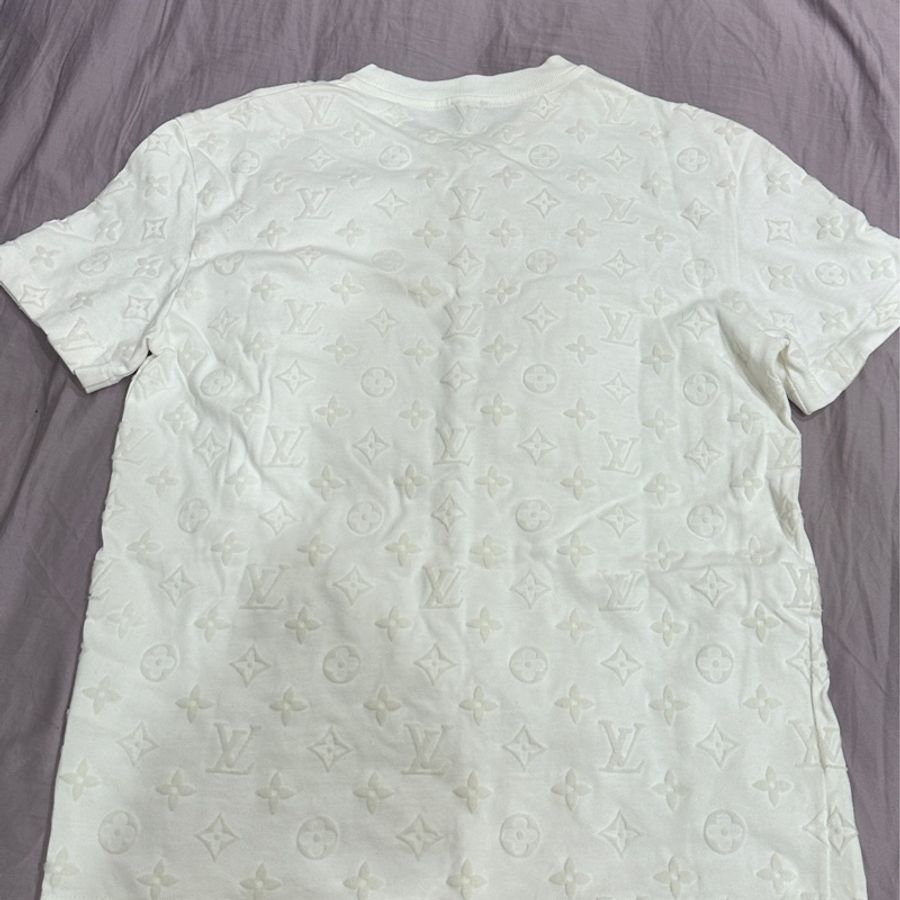 LV Monogram 魔術貼短袖T恤 白色T恤 近全新 二手-9