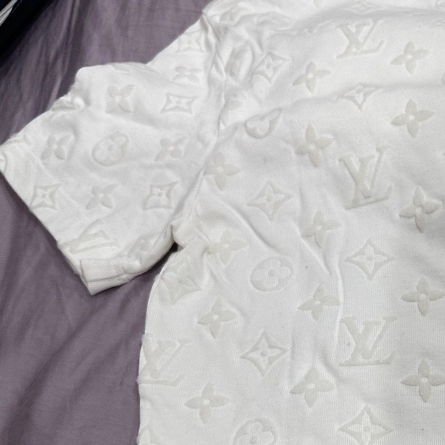 LV Monogram 魔術貼短袖T恤 白色T恤 近全新 二手-16