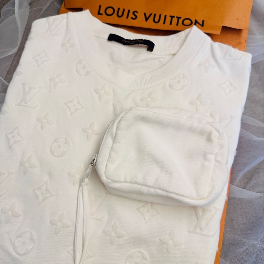 LV Monogram 魔術貼短袖T恤 白色T恤 近全新 二手-1