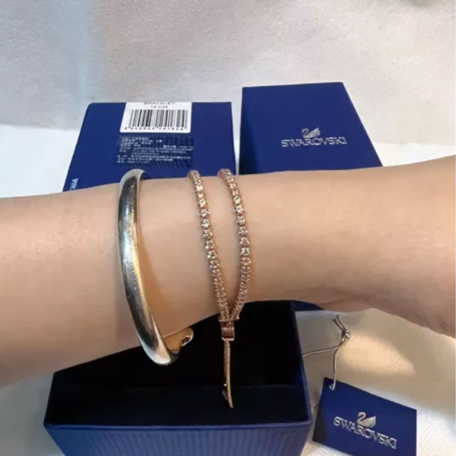 【全新】 Swarovski 施華洛世奇 雙層玫瑰金 手鏈 手鍊 可調整 手環 項鏈 頸鍊 鎖骨鍊 生日禮 情人禮-4