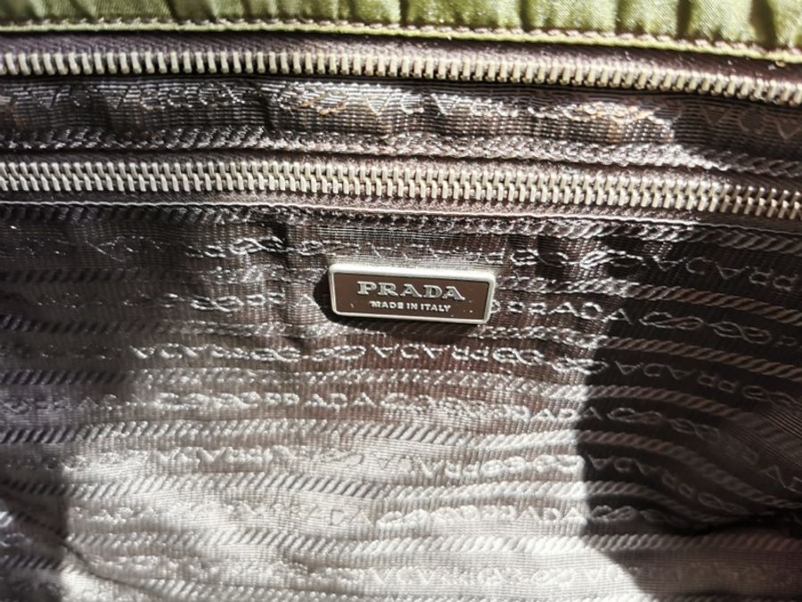 J’aime Vintage | Prada 橄欖綠尼龍推特包 tote bag-7