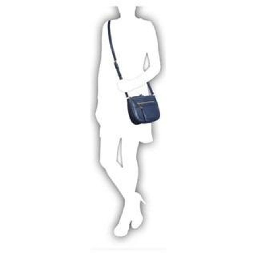 全新 專櫃購入 ｜Michael KORS Julia Messenger 真皮斜背包(深藍)-6