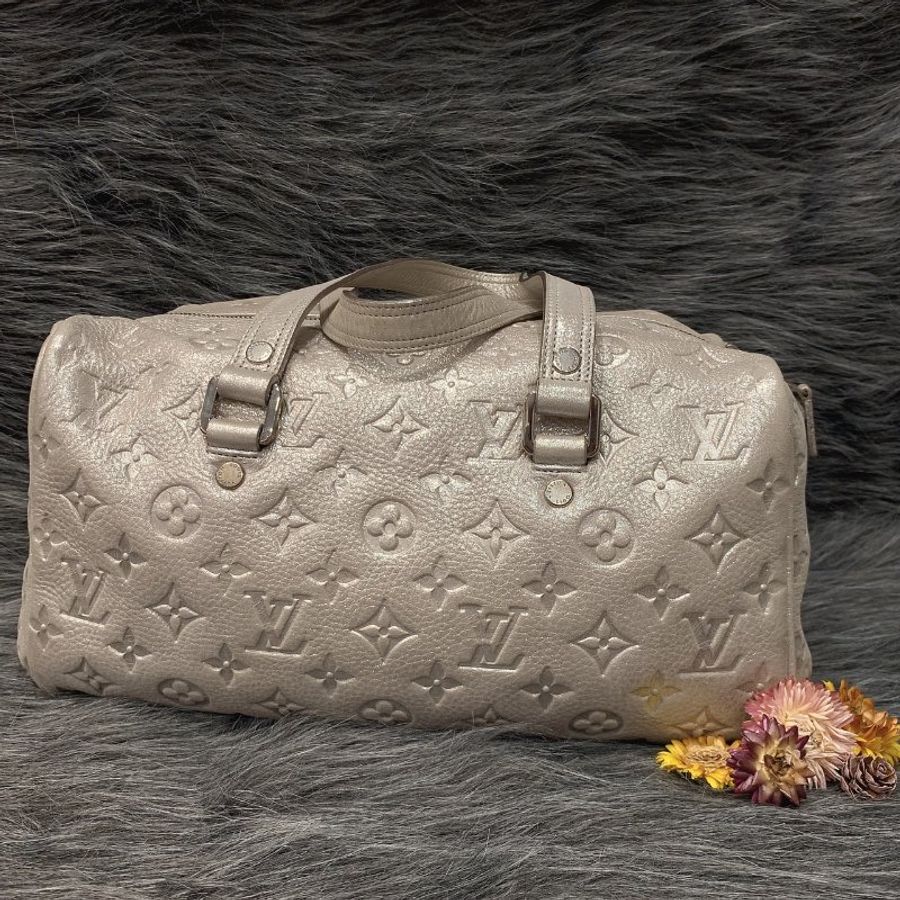 Louis Vuitton LV 限量款 銀色 全皮壓紋 流蘇 波士頓包/手提包-1