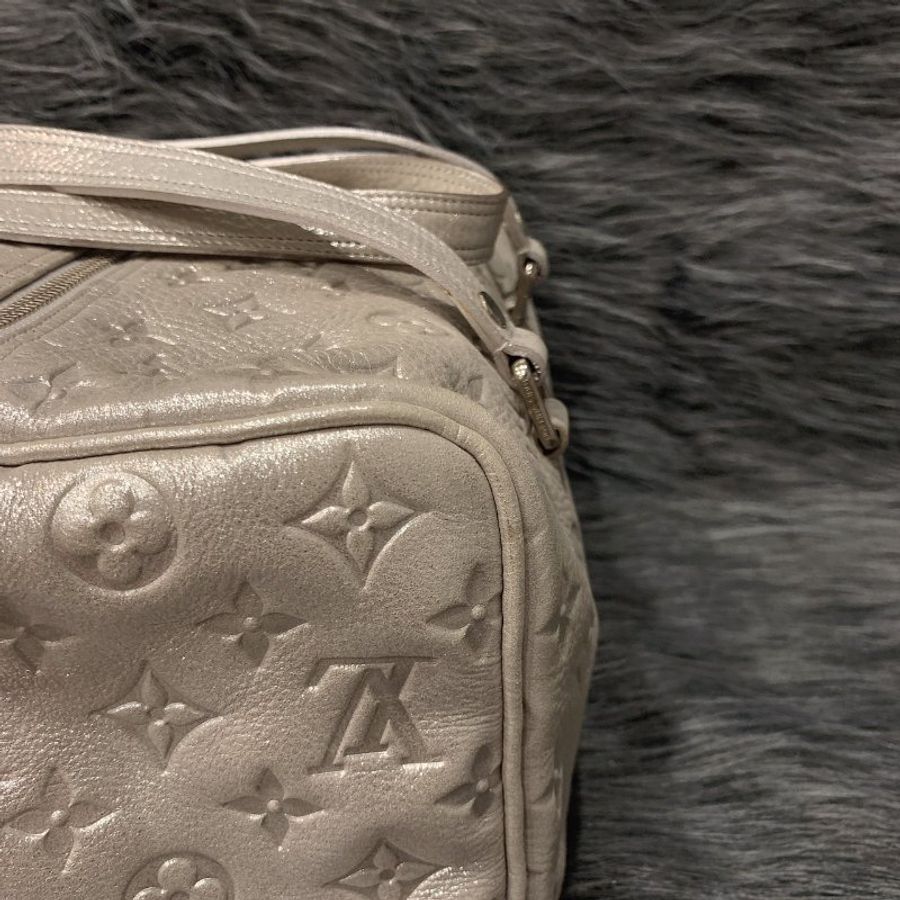 Louis Vuitton LV 限量款 銀色 全皮壓紋 流蘇 波士頓包/手提包-3