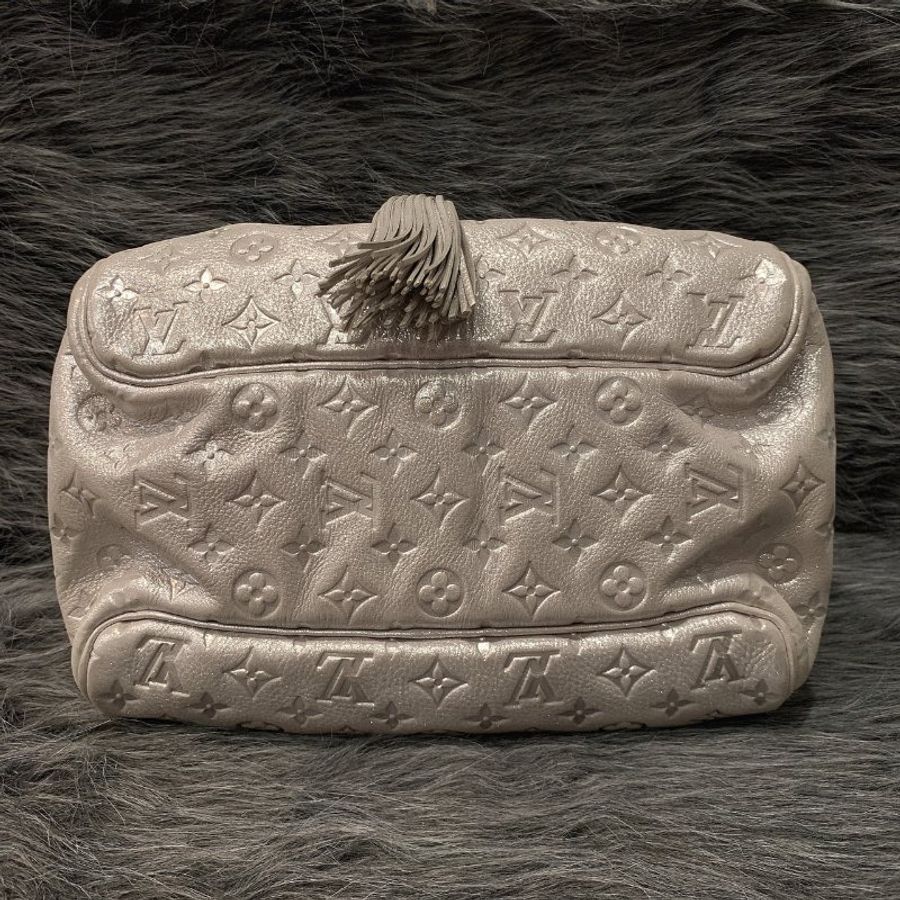 Louis Vuitton LV 限量款 銀色 全皮壓紋 流蘇 波士頓包/手提包-10