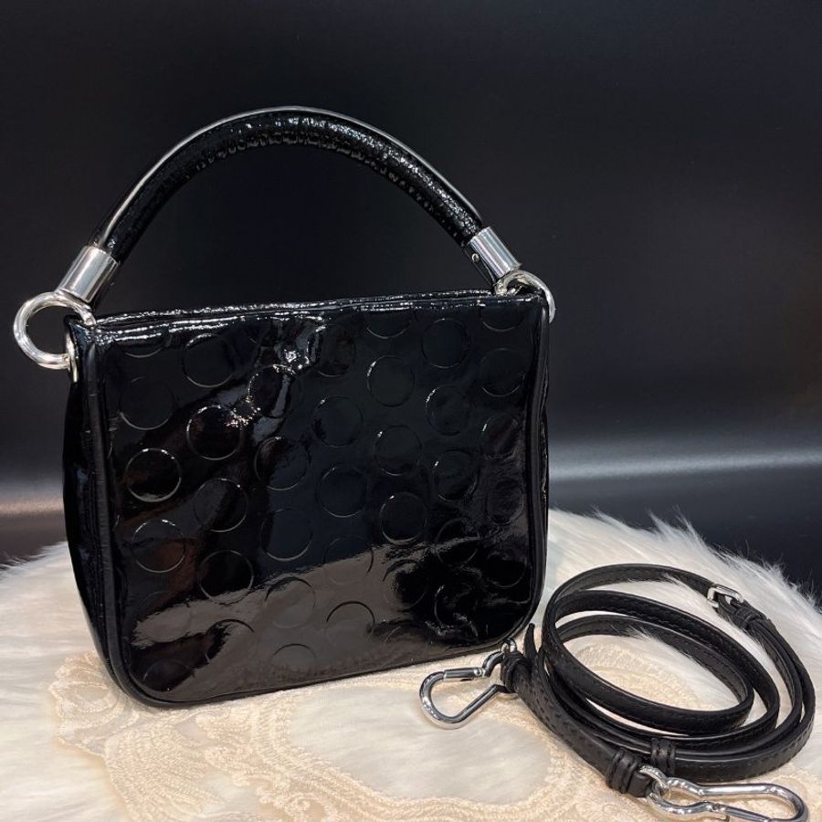 MARC JACOBS MJ 黑色 亮面皮革 手提包/斜背包/肩背包-1