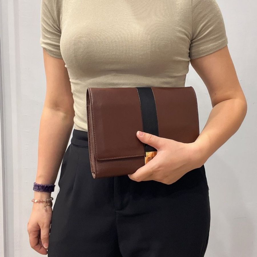 MARC JACOBS MJ 暗紅色全皮WOC斜背包/手拿包-12