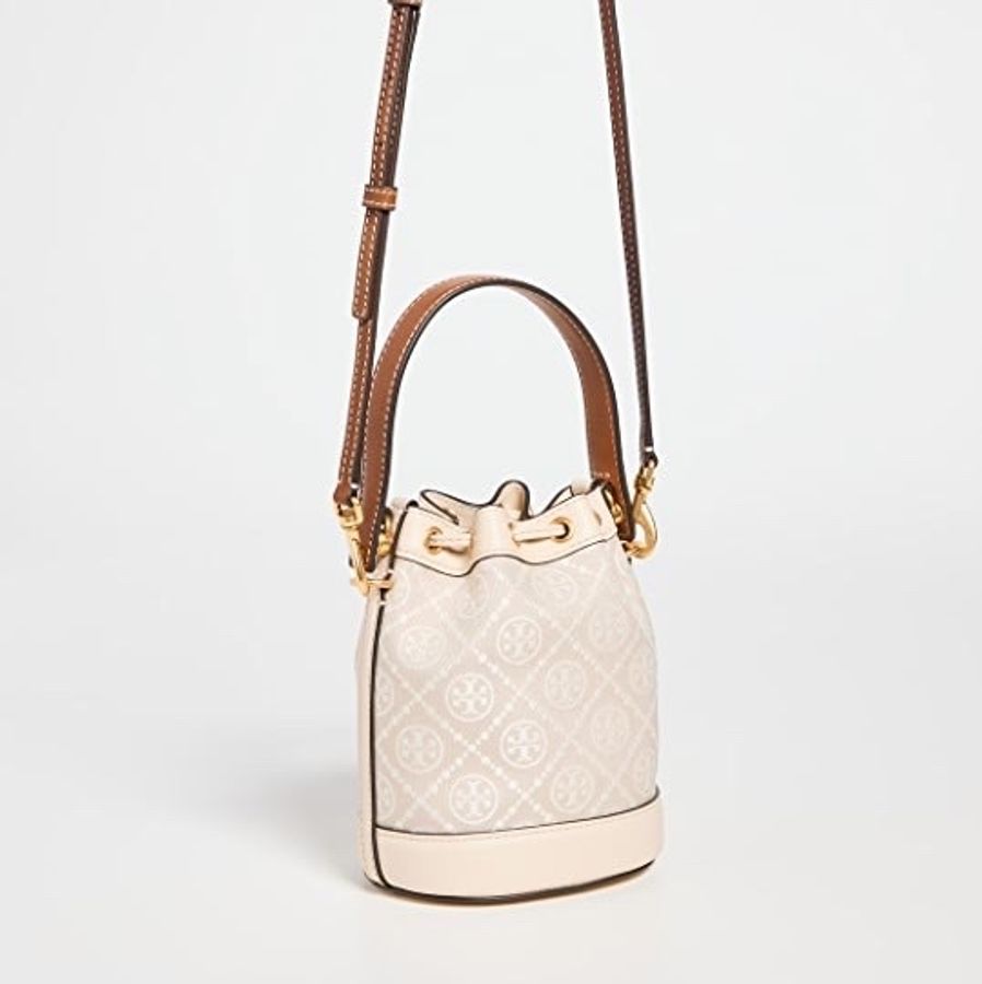 Tory Burch T monogram 米白 水桶包-3