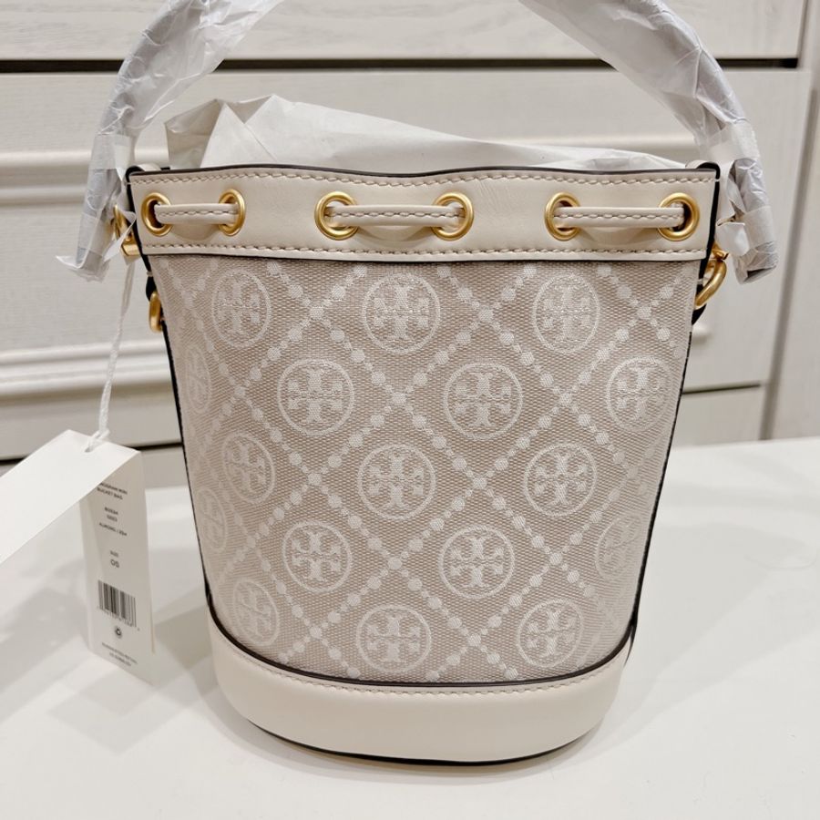 Tory Burch T monogram 米白 水桶包-7