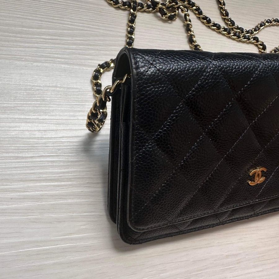 Chanel 荔枝黑金Woc 9成新-15