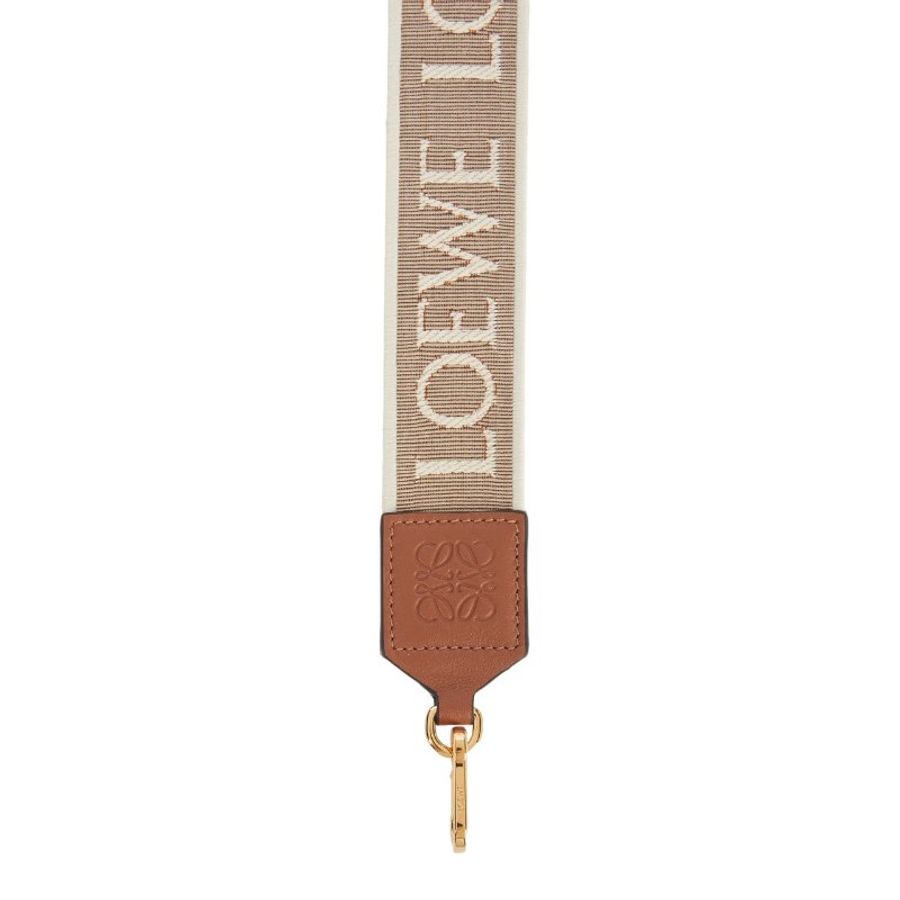 【LOEWE 羅威】Anagram 提花織配小牛皮 肩帶 背帶 棕褐色-1