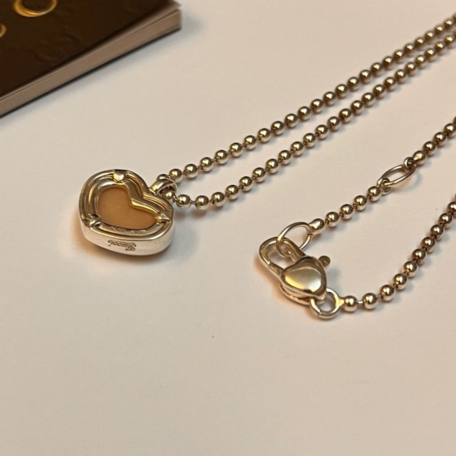 Gucci 雙G粉晶愛心項鍊-6