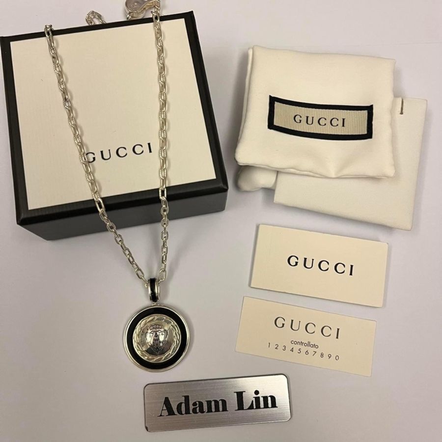 Gucci 純銀盾牌項鍊-0