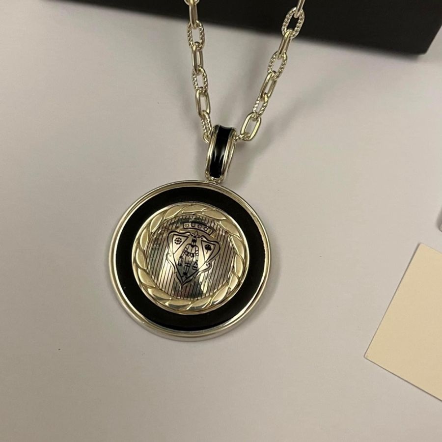 Gucci 純銀盾牌項鍊-4