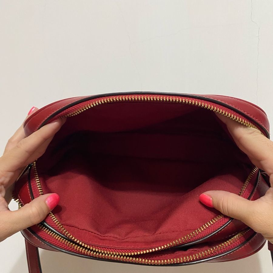 coach 老花雙層相機側背包 （可調整長度）-6