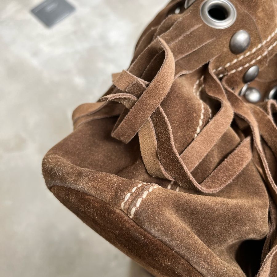 MIU MIU 絕版麂皮流蘇包-8