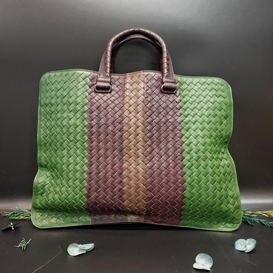 Bottega Veneta BV 三拼色 全皮編織 提背二用公事包/手提包/電腦包-0