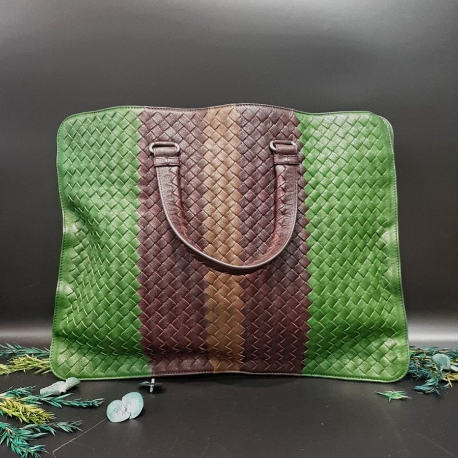 Bottega Veneta BV 三拼色 全皮編織 提背二用公事包/手提包/電腦包-1