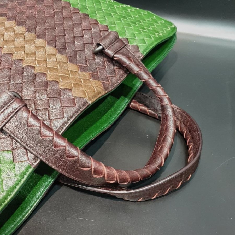 Bottega Veneta BV 三拼色 全皮編織 提背二用公事包/手提包/電腦包-9