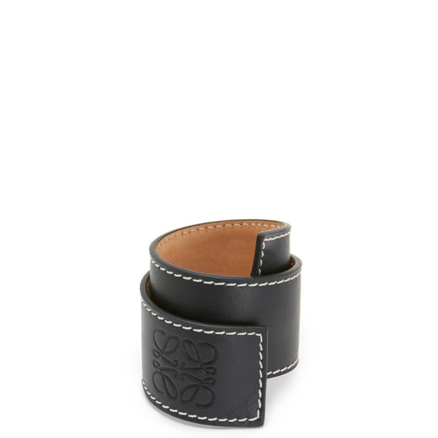 西班牙 Loewe logo 瞬扣小牛皮革手環 slap bracelet-5