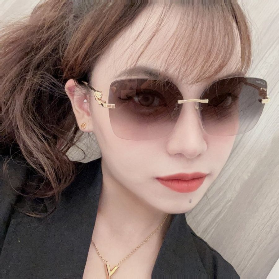 CARTIER 側邊美洲豹漸層墨鏡/黑-1