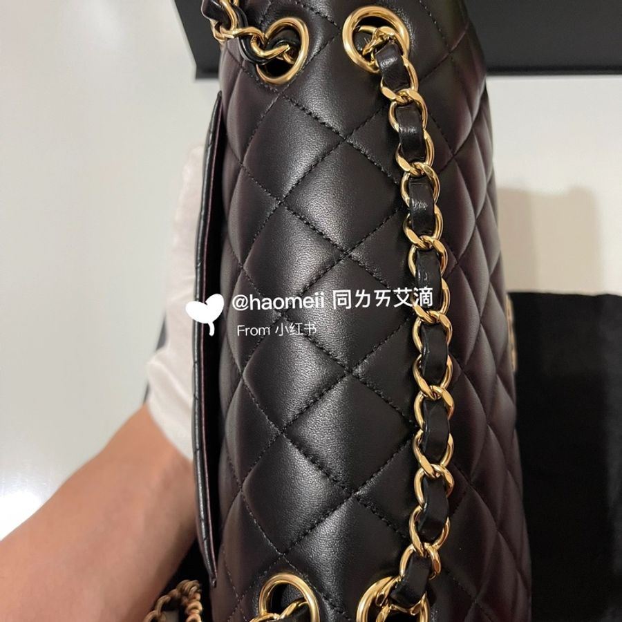 Chanel CF23 經典必買款式黑金羊皮-14