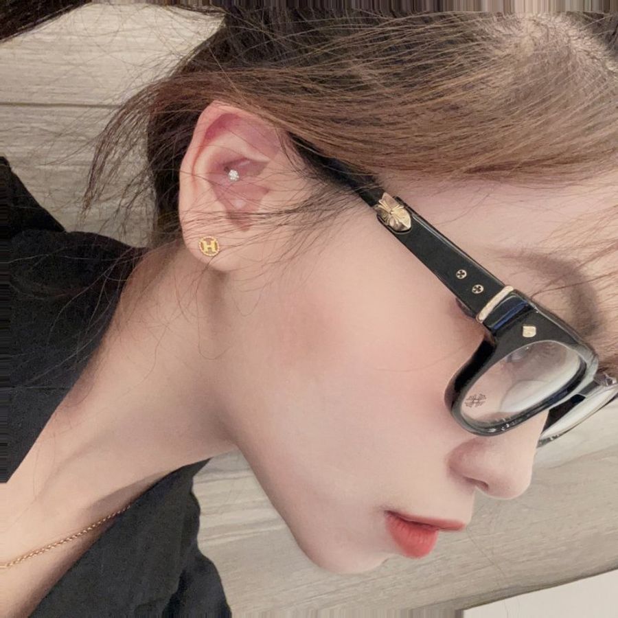 Chrome Hearts 克羅心 十字LOGO膠框拼接霧面鏡腿平光眼鏡-2