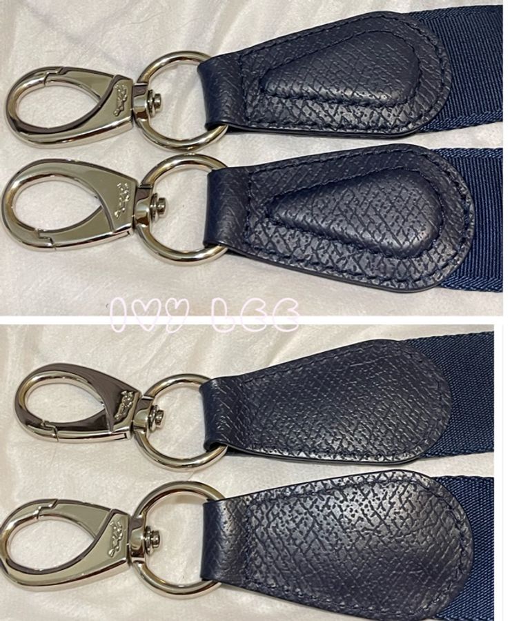 LONGCHAMP(已售出) CAVALCADE系列深藍色金屬轉扣寬背帶 馬鞍包 肩背包 斜背包 小牛皮 二手精品 正品-14