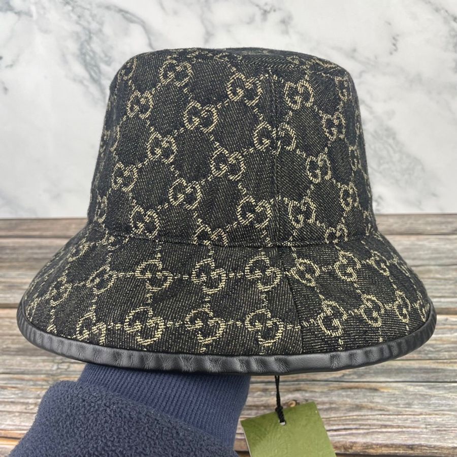 #全新‼️ #全配 ‼️ #GUCCI 576371 經典雙G LOGO丹寧 #漁夫帽-10