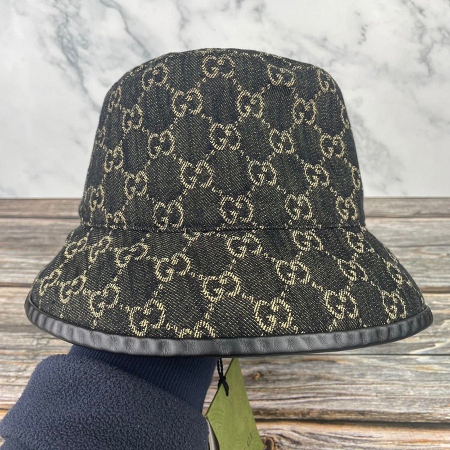 #全新‼️ #全配 ‼️ #GUCCI 576371 經典雙G LOGO丹寧 #漁夫帽-11