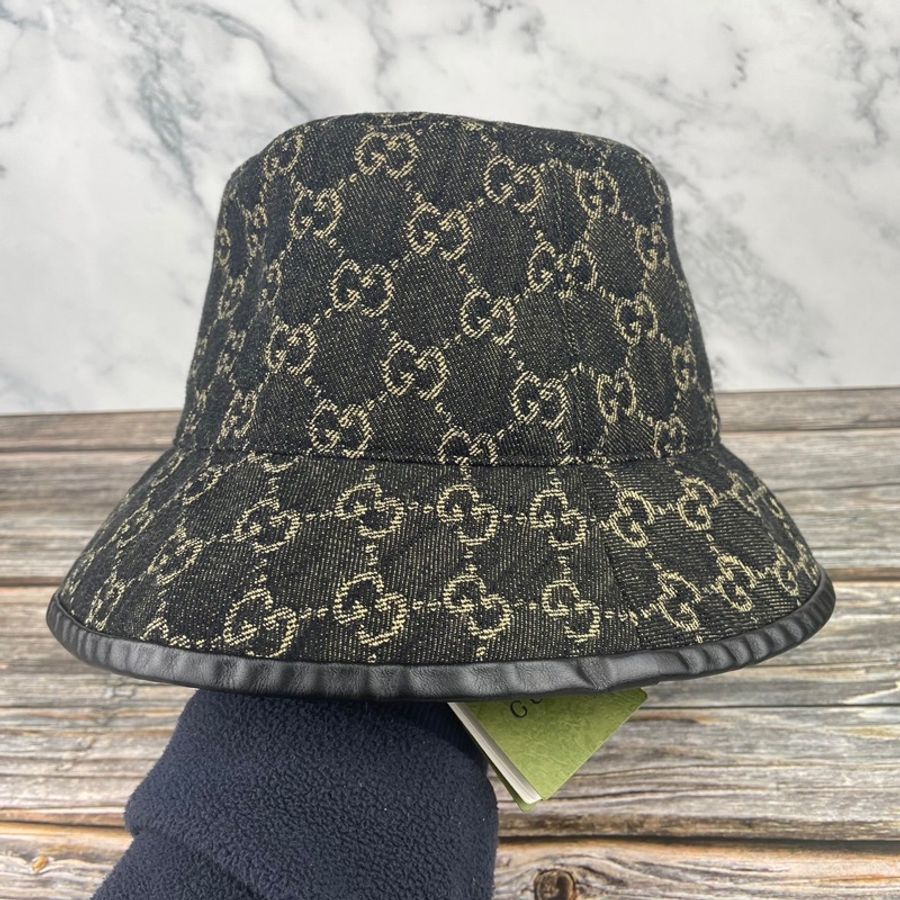 #全新‼️ #全配 ‼️ #GUCCI 576371 經典雙G LOGO丹寧 #漁夫帽-12