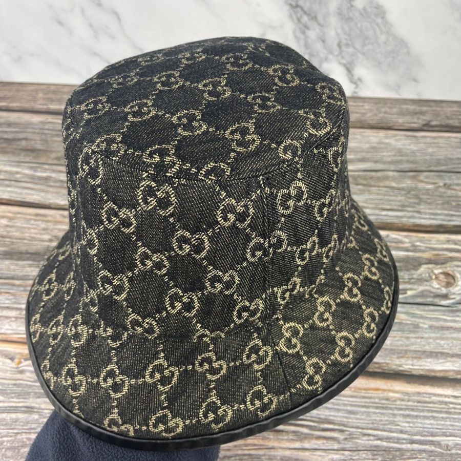 #全新‼️ #全配 ‼️ #GUCCI 576371 經典雙G LOGO丹寧 #漁夫帽-14