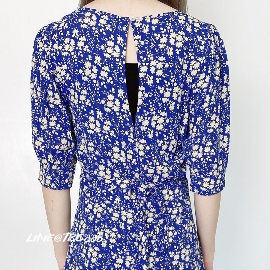 For Love & Lemons 藍色碎花連身褲-4