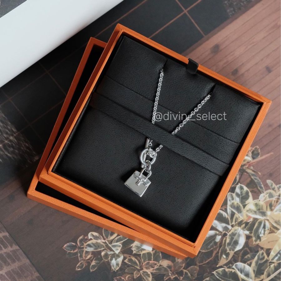Hermès Birkin amulette pendant鉑金包純銀項鍊 愛馬仕項鍊-0