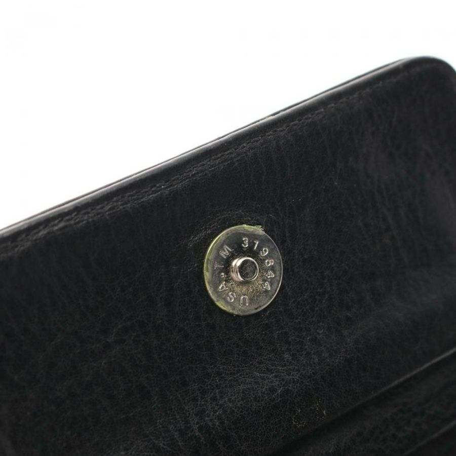 【日本直送】 中古Chrome Hearts[B]Square 對折真皮錢包 黑色-5