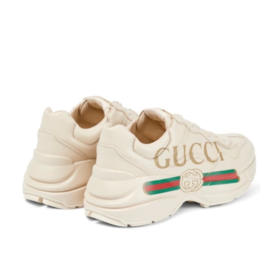 【GUCCI 古馳】Rhyton Gucci logo 皮革 老爹鞋 象牙色 528892 EU39-1