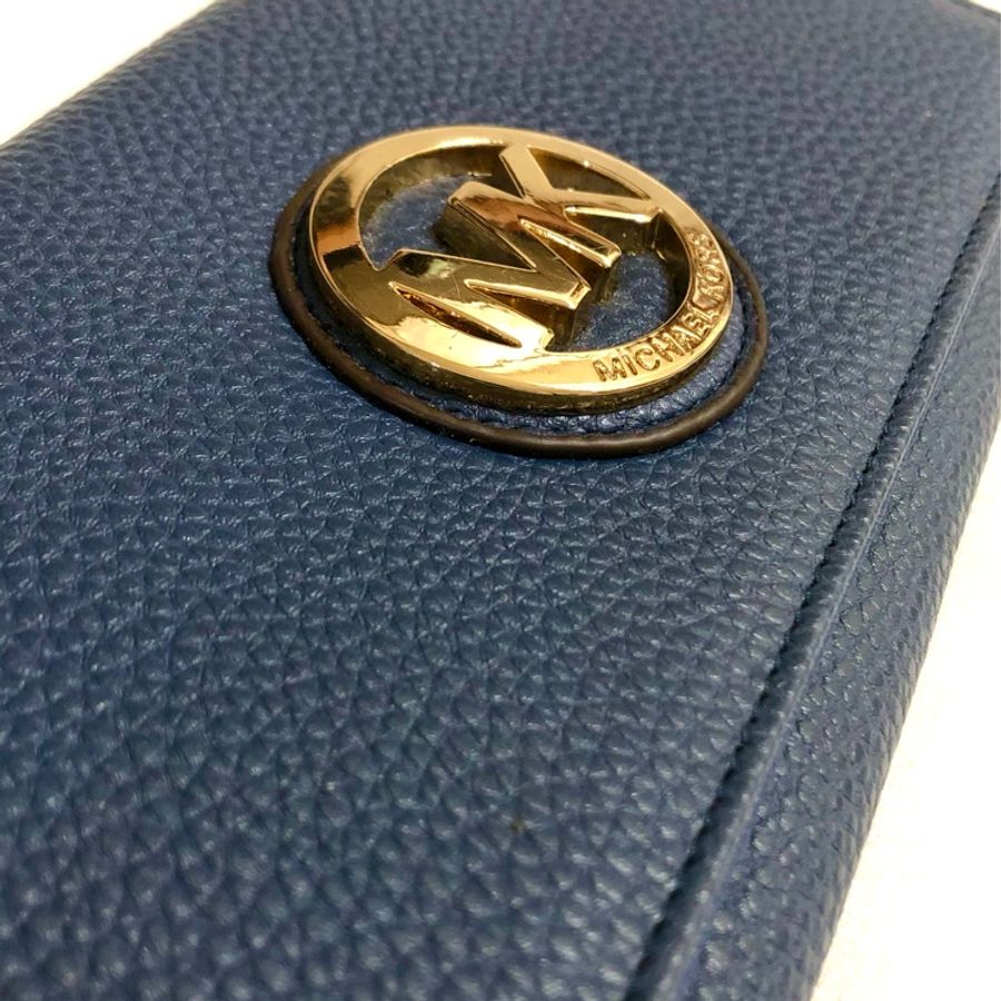 MICHAEL KORS MK 皮質 長夾 卡夾 扁包 精品 皮夾 logo 女用-5