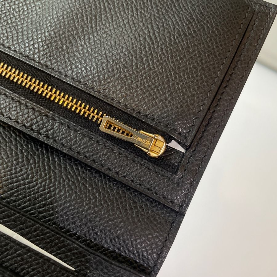 Hermes Bearn 長夾 黑皮金釦 Epsom皮-31