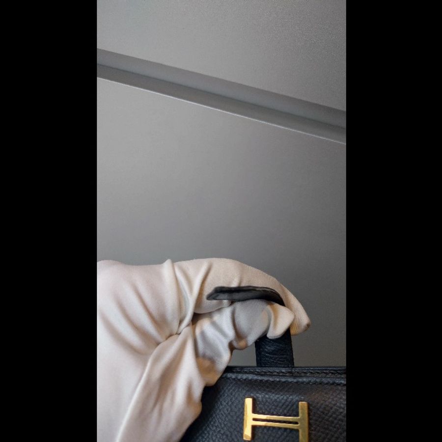 Hermes Bearn 長夾 黑皮金釦 Epsom皮-11