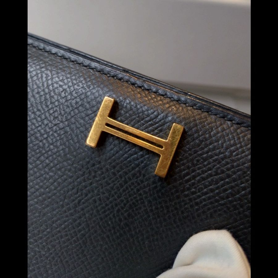 Hermes Bearn 長夾 黑皮金釦 Epsom皮-25