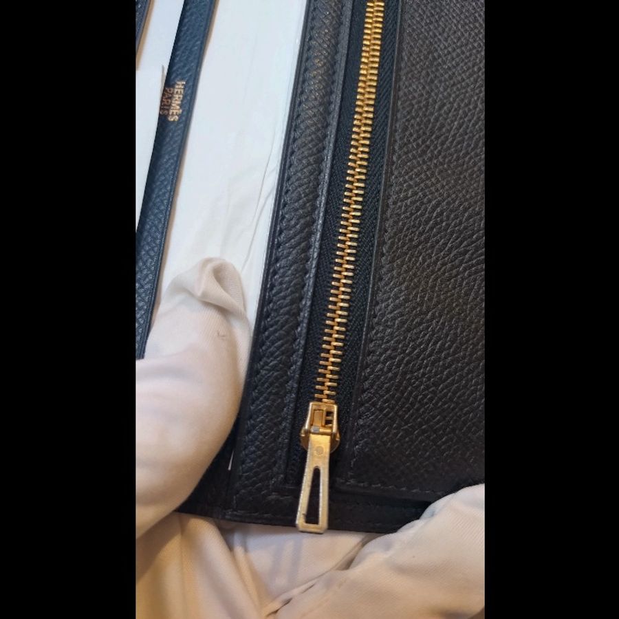 Hermes Bearn 長夾 黑皮金釦 Epsom皮-28