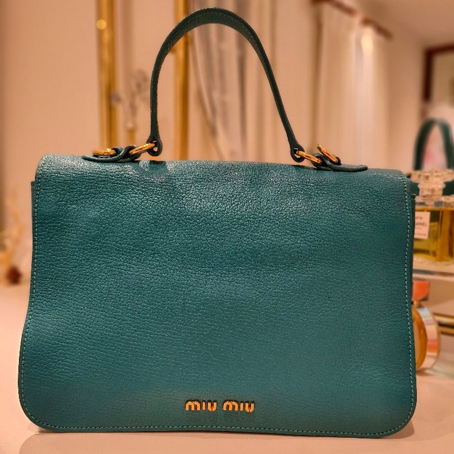 miu miu 湖水綠 手提/肩背/斜背包-1