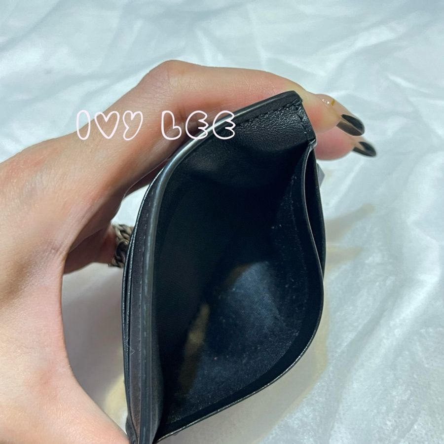 VALENTINO范倫鐵諾 質感黑卡夾 名片夾 鉚釘造型 二手精品 正品-6