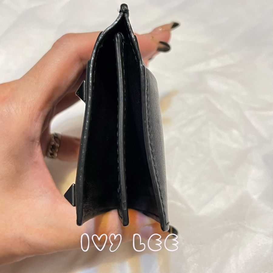 VALENTINO范倫鐵諾 質感黑卡夾 名片夾 鉚釘造型 二手精品 正品-11