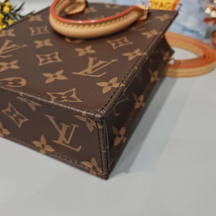Louis Vuitton LV 晶片款 老花字紋 Petit Sac Plat 迷你 琴譜斜背包M81295-3