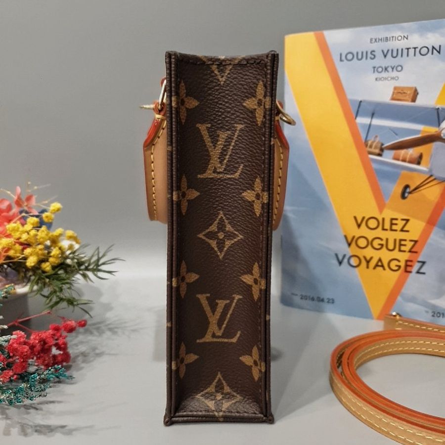 Louis Vuitton LV 晶片款 老花字紋 Petit Sac Plat 迷你 琴譜斜背包M81295-6