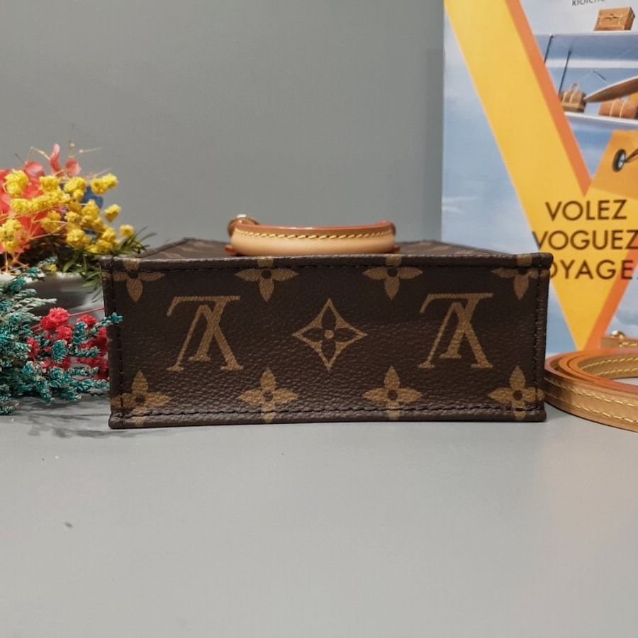 Louis Vuitton LV 晶片款 老花字紋 Petit Sac Plat 迷你 琴譜斜背包M81295-8